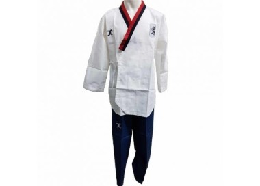 DOBOK-JC-CLUB FORME UOMO POOM COLLO ROSSO/NEROOMOLOGATO WT