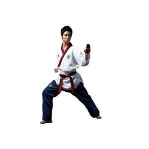 DOBOK-JC-CLUB FORME UOMO POOM COLLO ROSSO/NEROOMOLOGATO WT